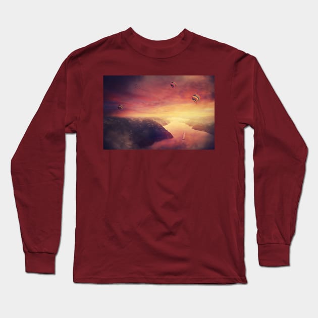 meditative sunset Long Sleeve T-Shirt by 1STunningArt